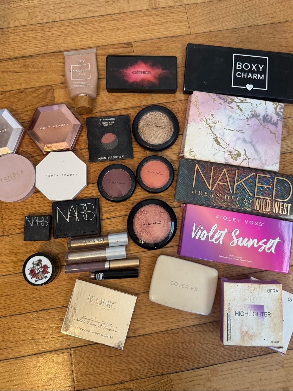 OFRA Highlighter & Mixed Eyeshadow Collection with Pink, Purple, Gold Tones